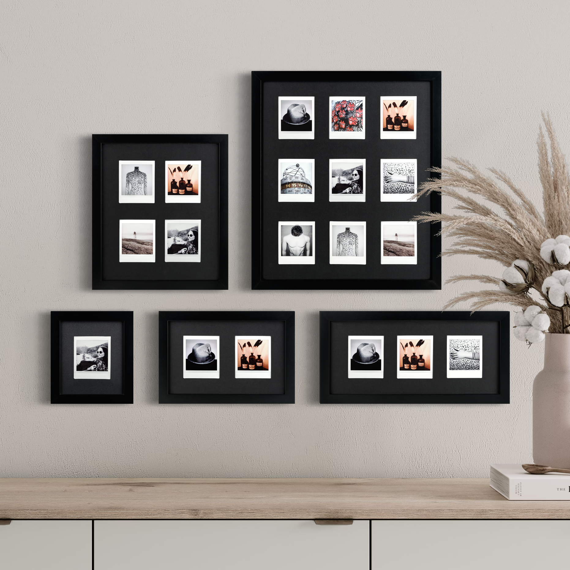 Cadre photo carré Fuji Instax (noir/noir)