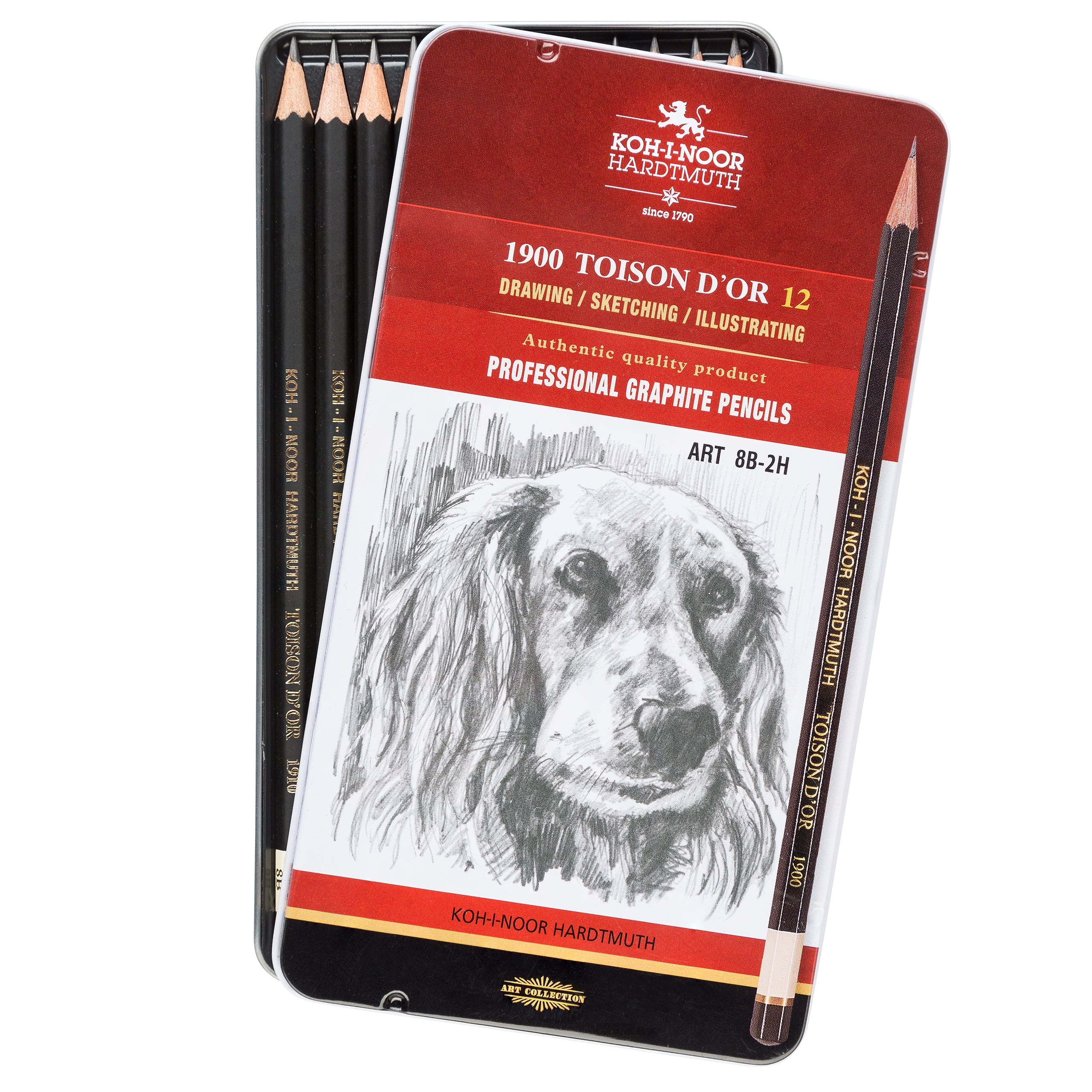 Crayons graphite TOISON D'OR degrés de dureté 8B-2H (12 pièces)