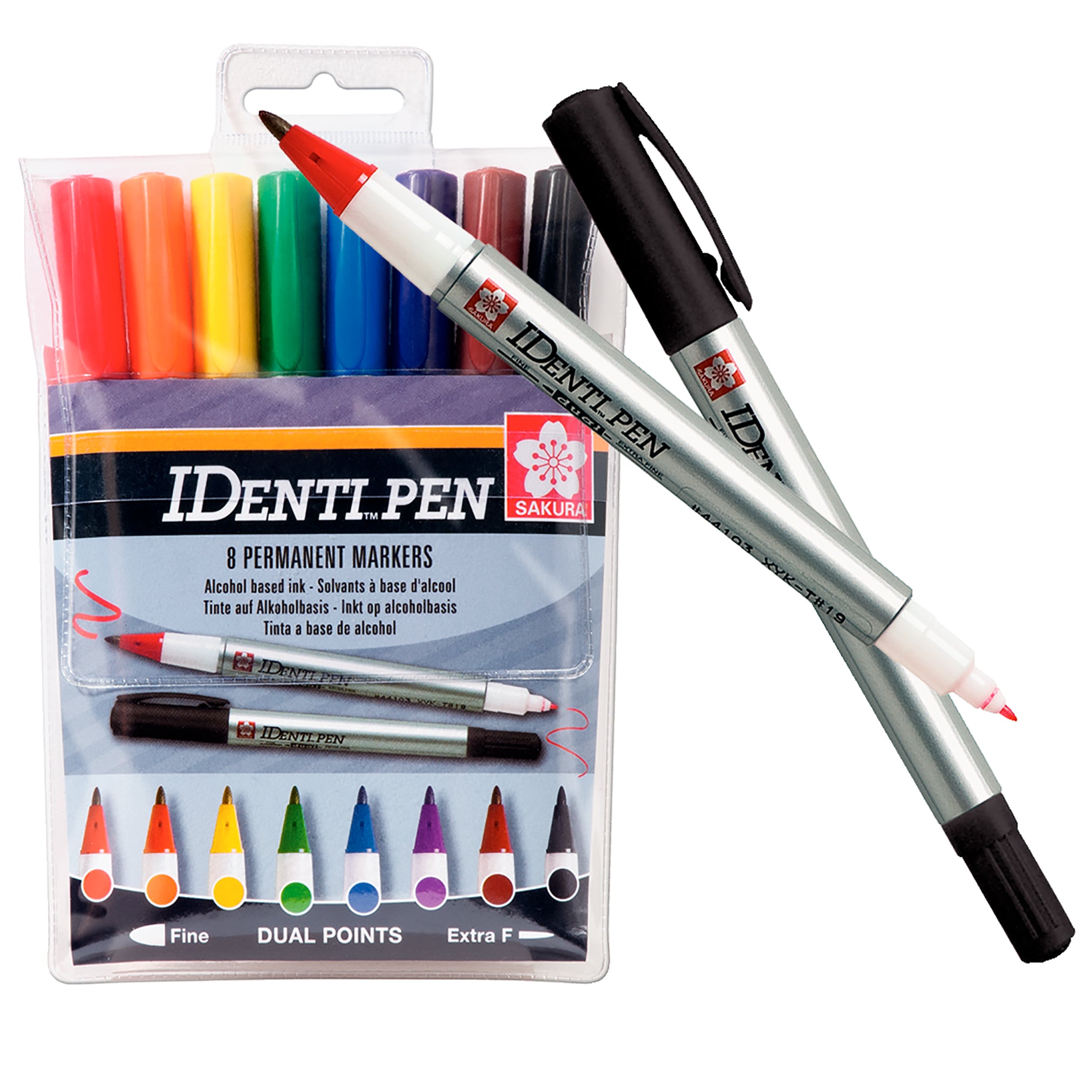 SAKURA Identi Pen - Étui avec 8 stylos