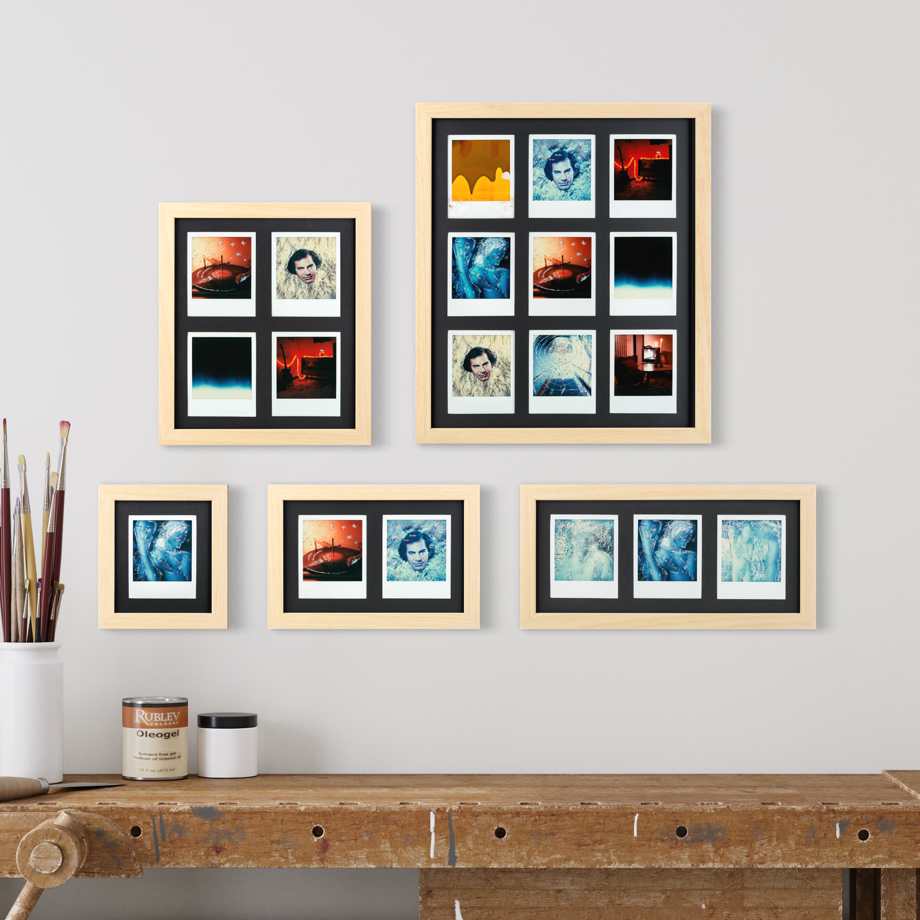 Cadre photo Polaroid (naturel/noir)