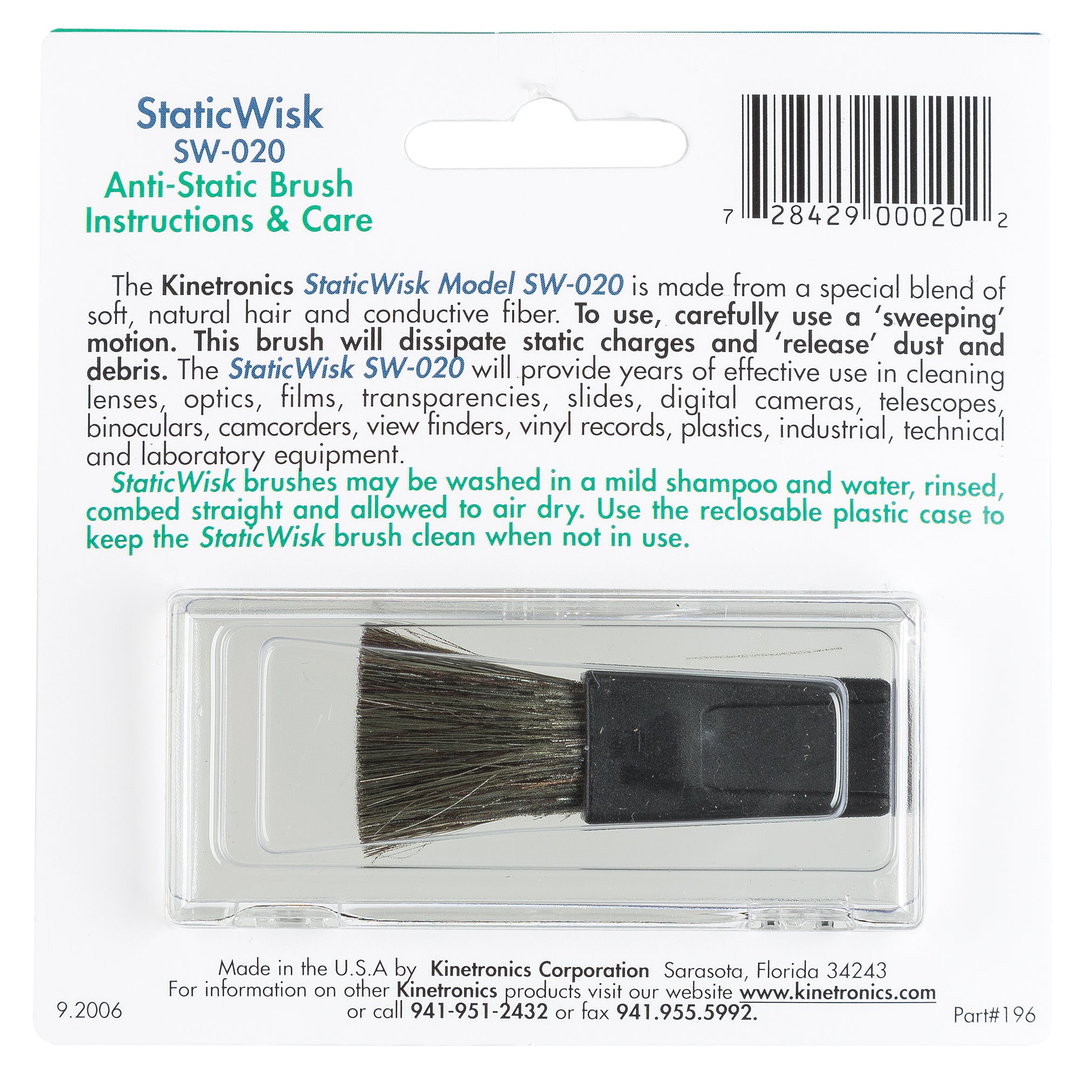 Brosse antistatique KINETRONICS SW-020