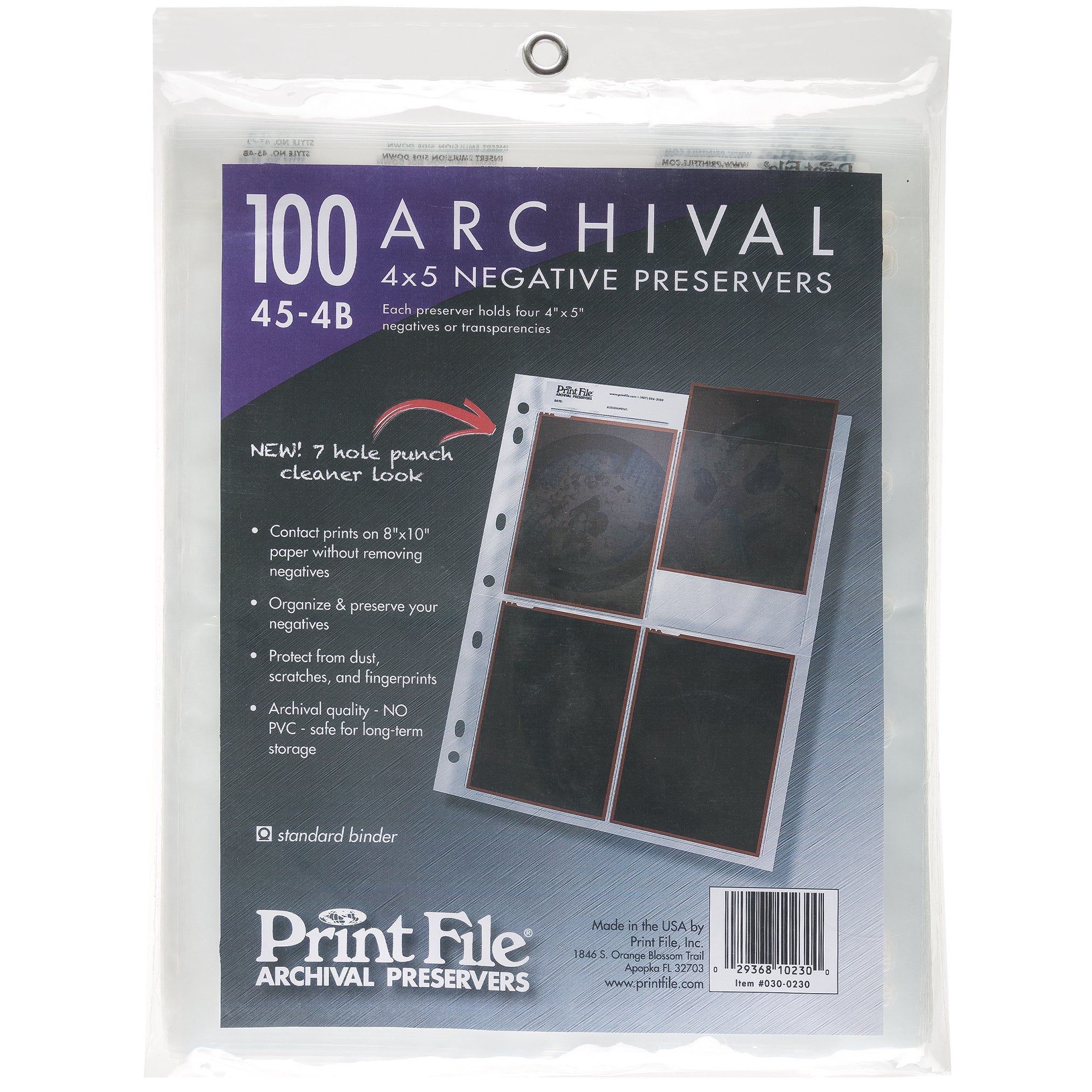 PRINTFILE negative sleeves 4x5 inch sheet film
