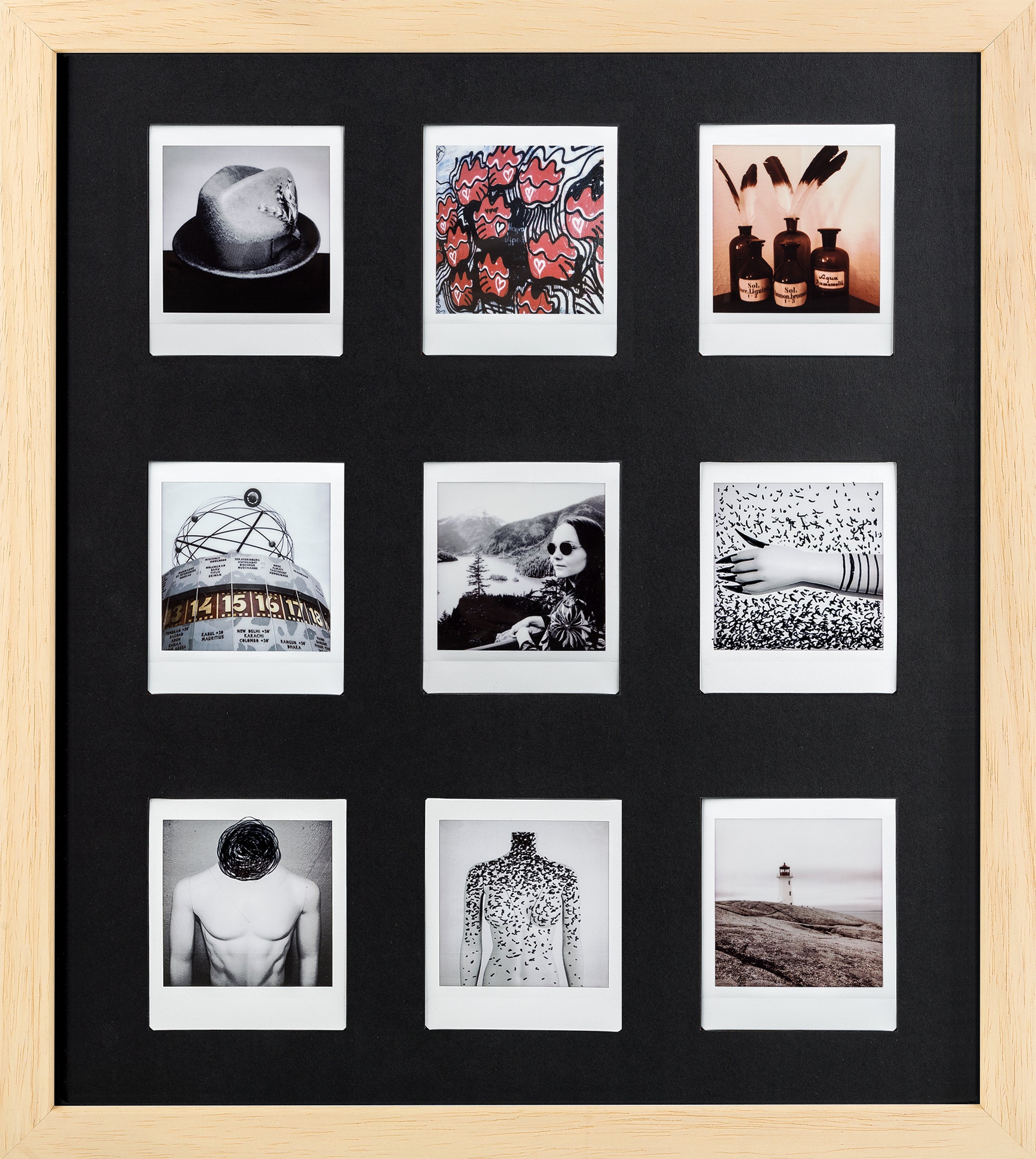 Cadre photo carré Fuji Instax (naturel/noir)