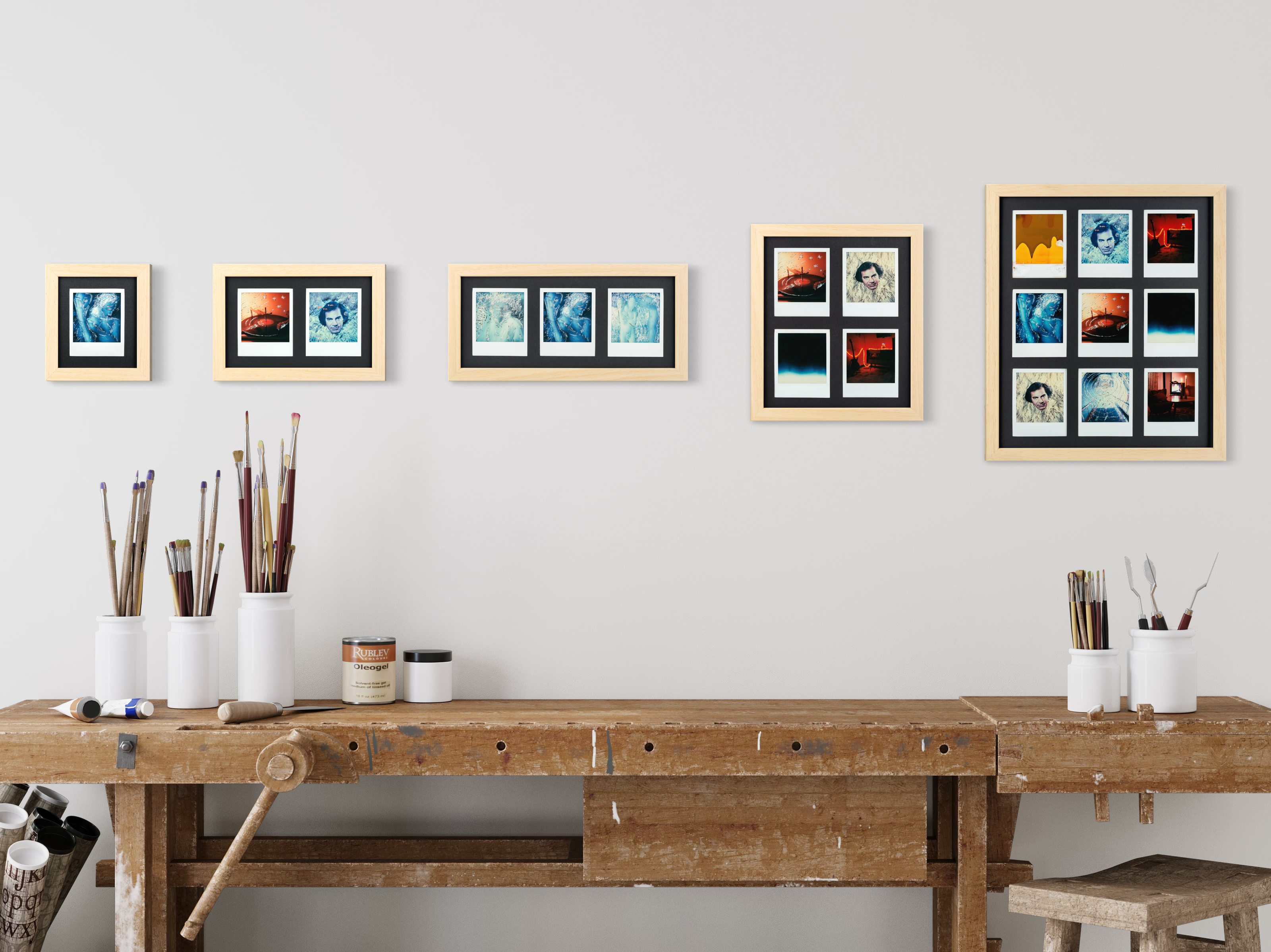 Polaroid picture frame (natural/black)