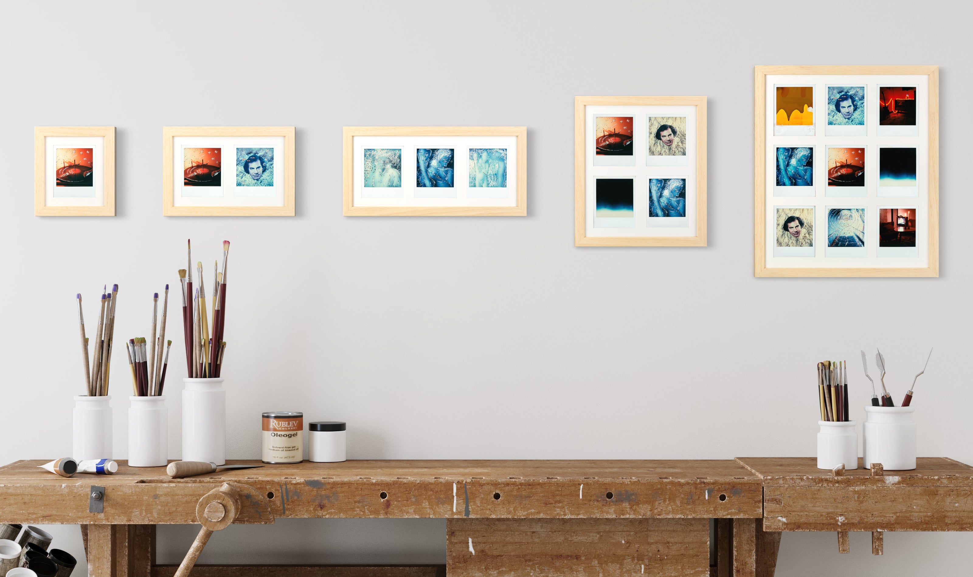 Polaroid picture frame (natural/white)