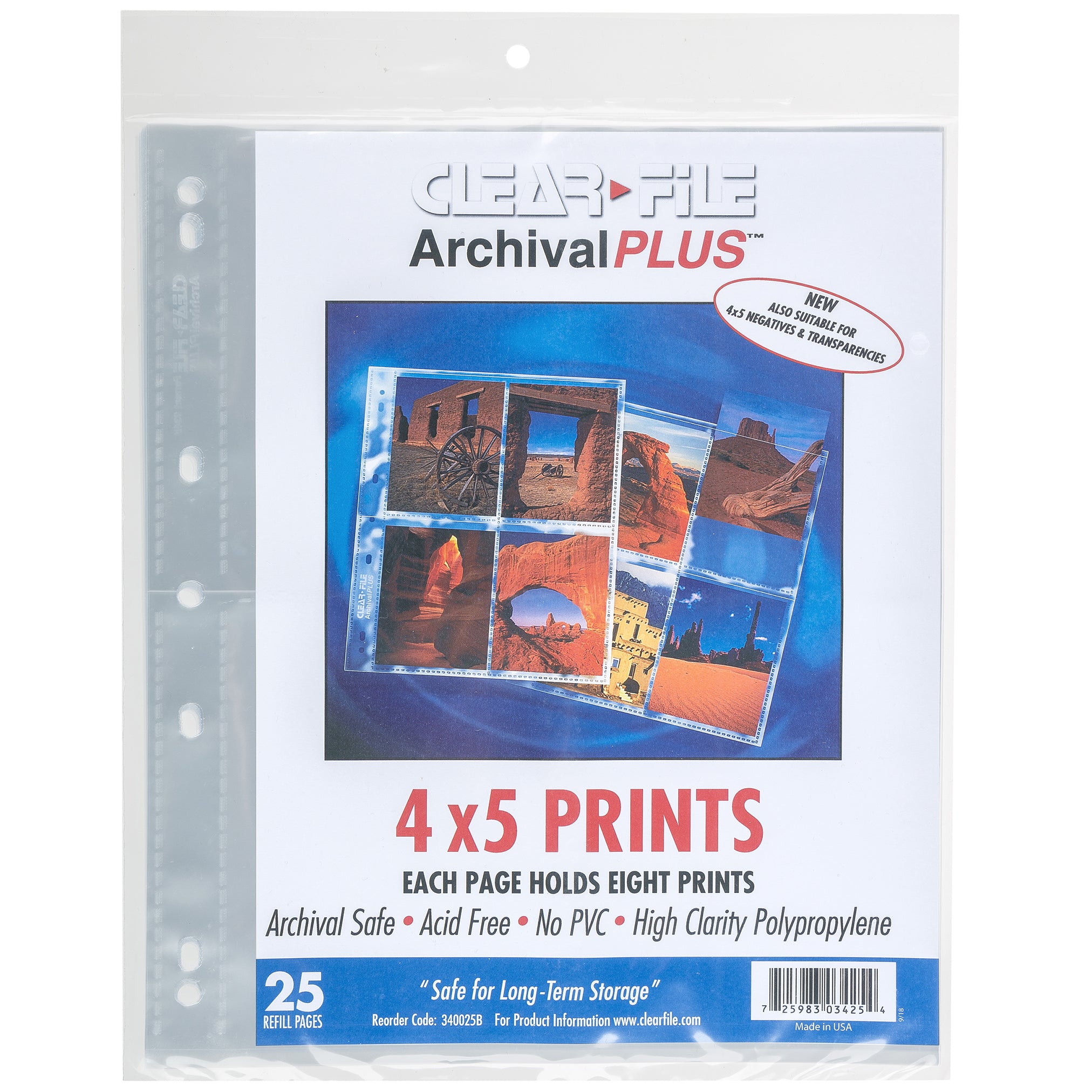 CLEARFILE PP Negativhüllen 4x5inch Planfilm (25 Stück)